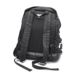 Prada Leather Black Backpack Daypack Bag Drawstring Nylon Nero